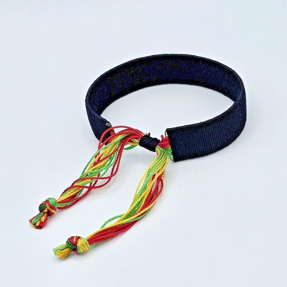 Gabby Name Bracelet Ghana Handmade Stitched Slide Jewelry Gabrielle Black Cuff - Picture 5 of 6